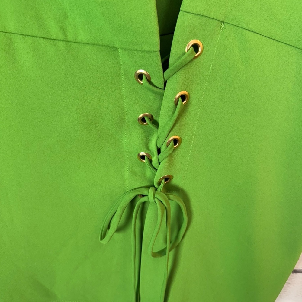 Trina Turk Green Pacifica Dress Boho Sleeveless Lined Corset Detail Size 4 NWT - Picture 5 of 10